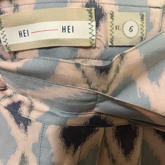 Hei Hei Pants by Anthropologie Womens Print Boho Waist Tie Tapered size 6 - Picture 8 of 9